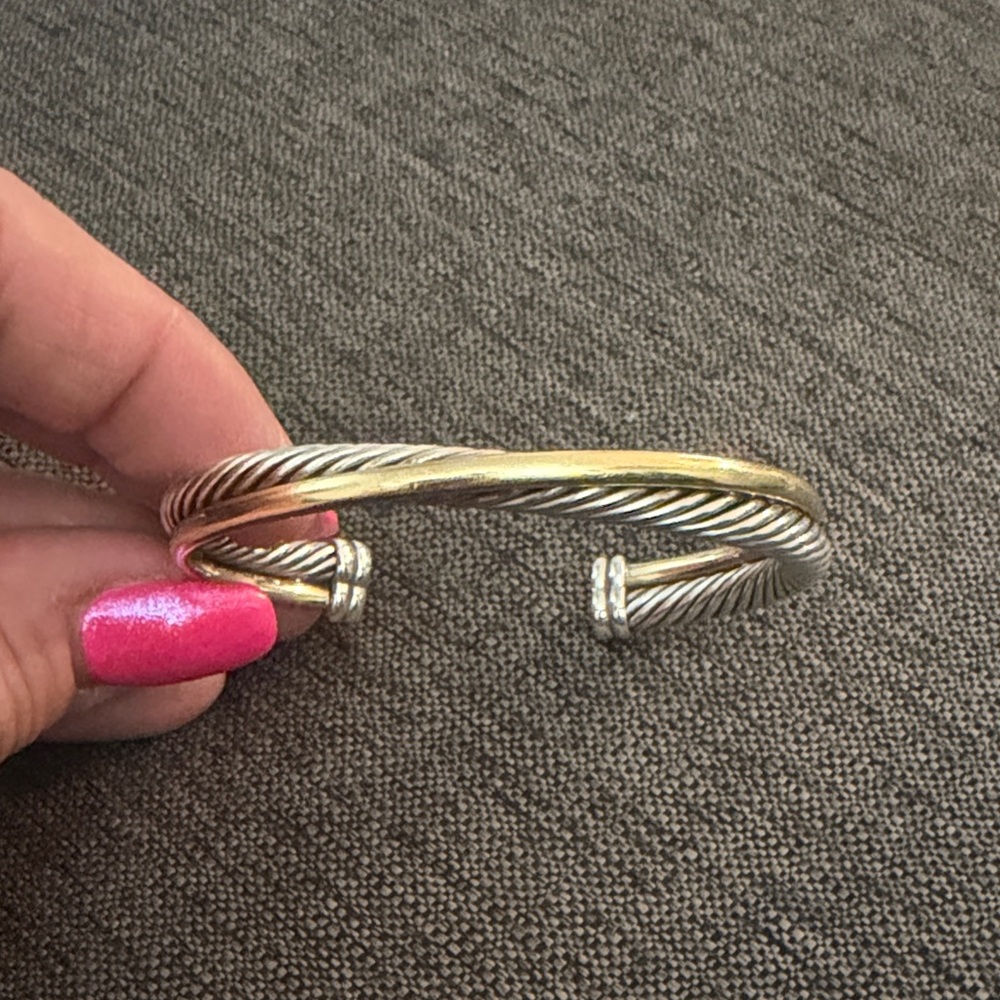 Authentic David Yurman Elegant Two-Tone Crossover Bracelet